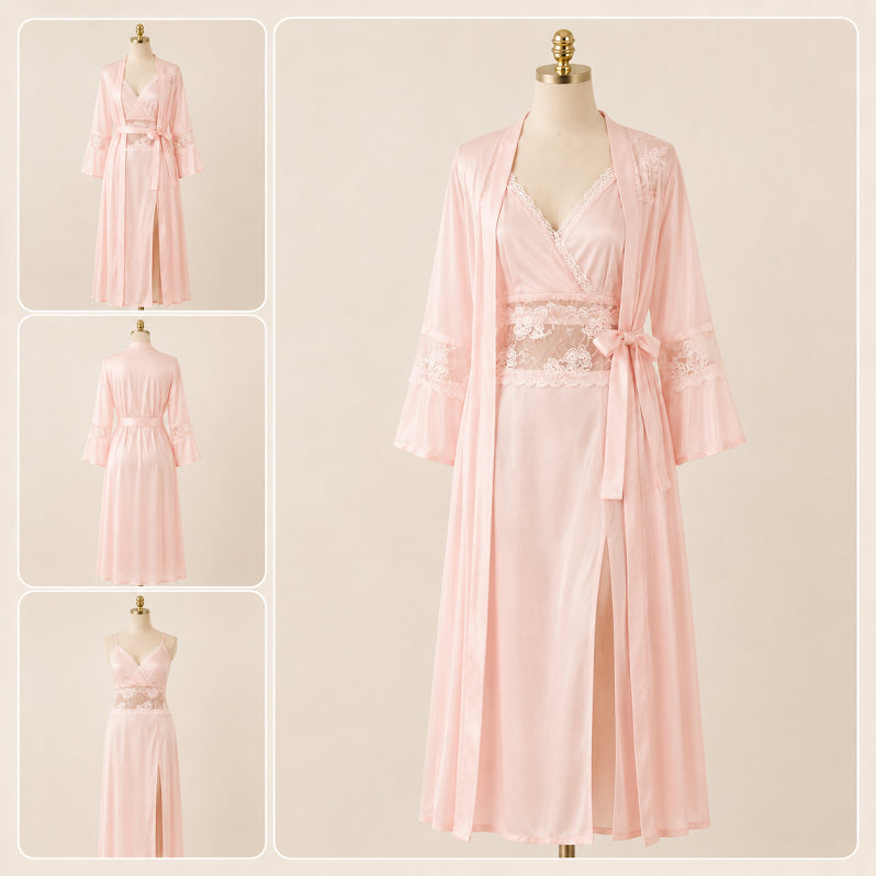 Front Open Bridal Nighty Gown - Net Nightwear B-0026
