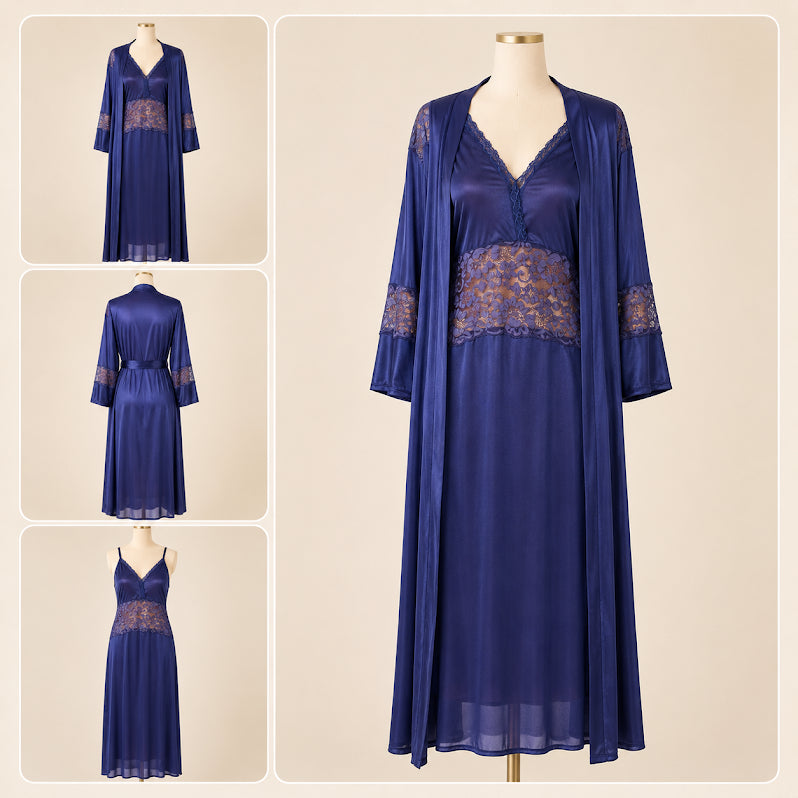 Silk & Net Bridal Nighty - Luxury Nightwear B-0030