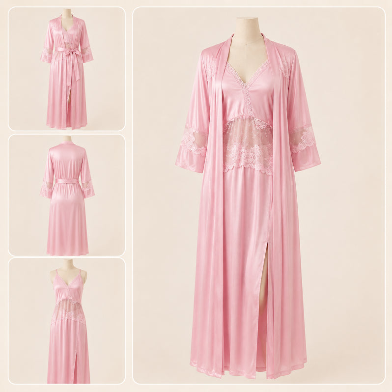 Front Open Long Bridal Nighty - Premium Gown B-0029