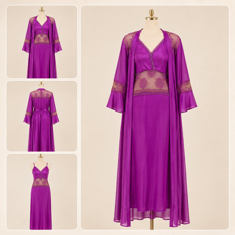 Full Length Bridal Nighty - Front Open Gown B-0033
