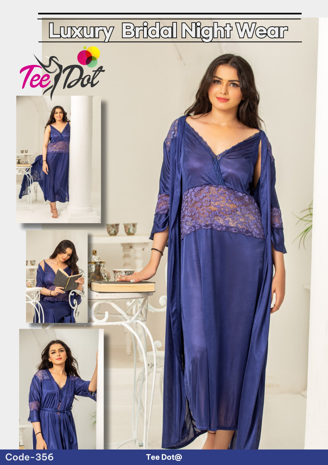 Net Bridal Nighty - Lightweight Summer Nightwear B-0028