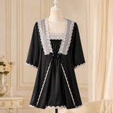 Satin Lace Nightwear Set with Matching Robe