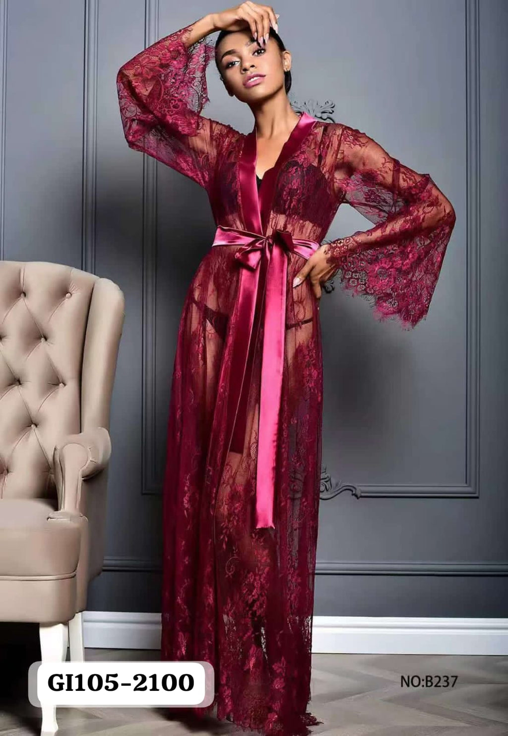 Fancy full sleeves long gown full net stretchable fabric