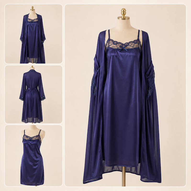 Silk Bridal Nighty Gown - Front Open Nightwear B-0034