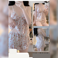Strawberry Print Ruffle Nightwear Set 2 pc'c free size price