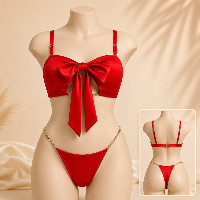 Santa Babydoll Lingerie Set - Christmas Nightwear