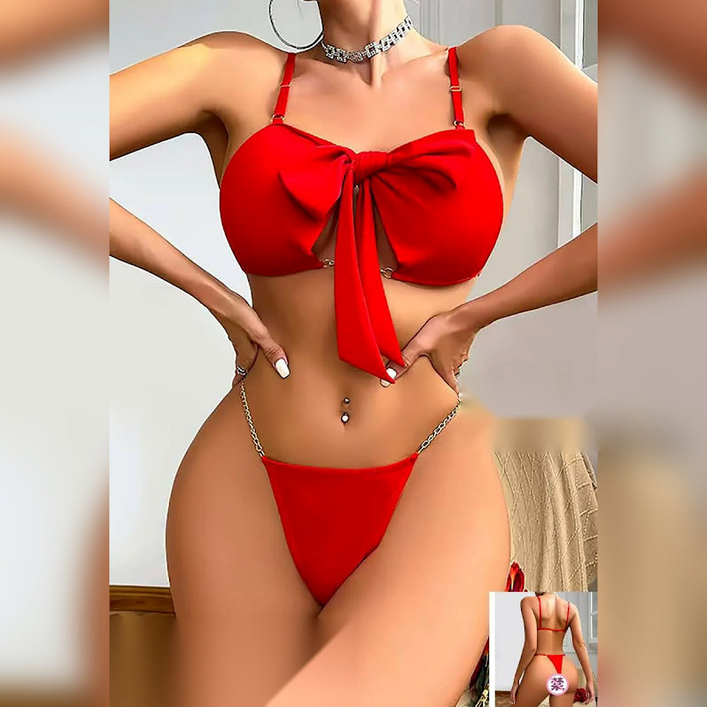 Santa Babydoll Lingerie Set - Christmas Nightwear