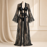 Full Sleeve Net Gown Nighty - Long Nightwear