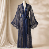 Full Sleeve Net Gown Nighty - Long Nightwear